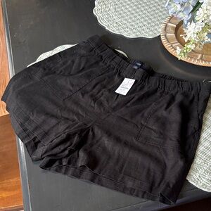 J. Crew Black High-Waist Elastic Shorts